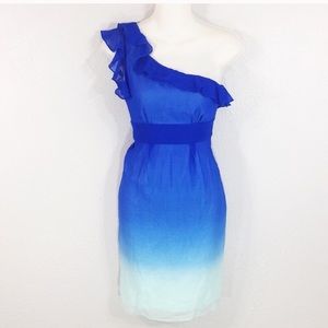 Gianni Bini Blue Ombré one shoulder dress